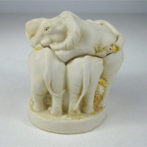 Harmony Kingdom Ed Safari England Carved Elephant Figurine Resin Sculpture - Picture 3 of 15